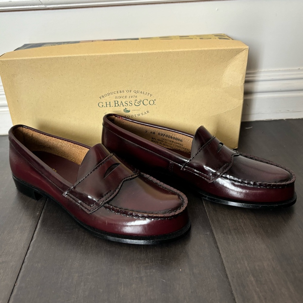 Brand New G.H.Bass & Company Burgundy Penny Loafers